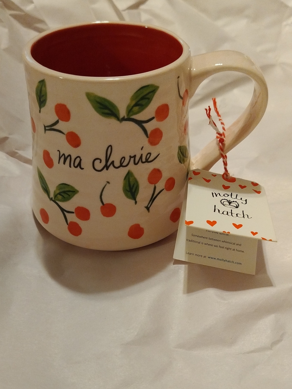 Ma Cherie" ceramic mug by Molly Hatch